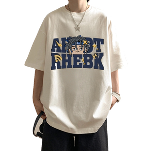短袖T恤男夏季2026新款宽松上衣ins潮牌美式复古男生纯棉半袖体恤