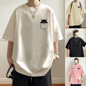 T恤男夏季 体恤衫 2026新款 半袖 宽松衣服 oversize潮牌男装 纯棉短袖