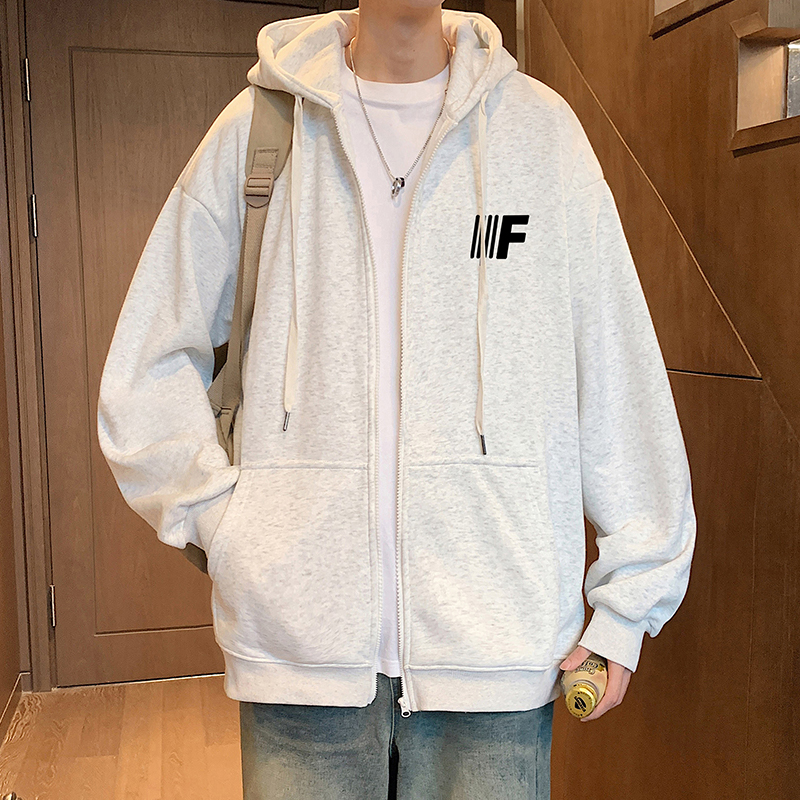 加绒加厚卫衣男秋冬季2025新款休闲连帽潮牌美式拉链开衫大码外套