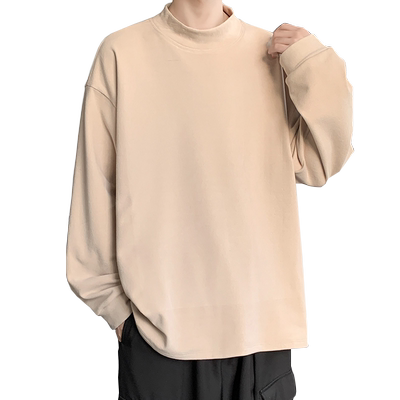 潮流纯色德绒T恤半高领打底外穿