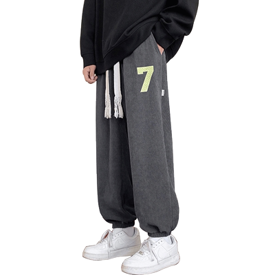 裤子潮牌宽松灯芯绒运动休闲裤