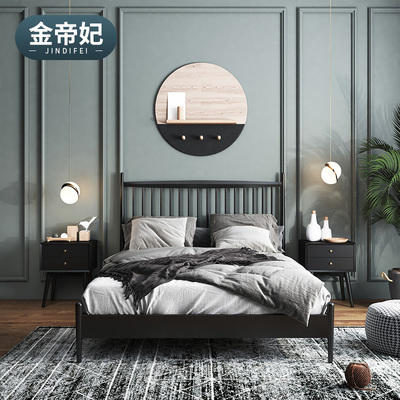 现代简约实木床1.8米双人橡木