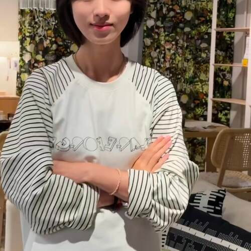 美式复古长袖T恤女时尚百搭T恤女