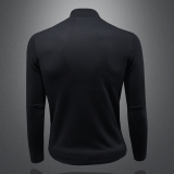 D3325528P100镂空黑色2025秋冬中领长袖打底衫加绒加厚小衫，男装T恤，电商D332