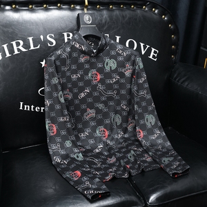 D332 27917 P100 沙发黑色 2022秋冬中领长袖打底衫 加厚男潮图片