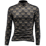 D33287451P100镂空黑色2024秋冬天丝棉中领长袖打底衫加厚潮，男装T恤，电商D332