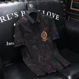 D3323329P75沙发咖啡2023春夏丝光棉翻领短袖POLO衫刺绣潮，男装Polo衫，电商D332