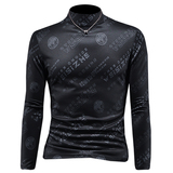 D33287412P100镂空黑咖2024秋冬天丝棉中领长袖打底衫加厚潮，男装T恤，电商D332