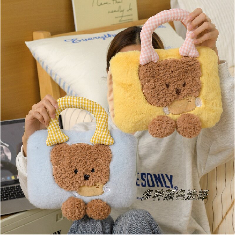 手提小熊热水袋充电女冬季暖被窝