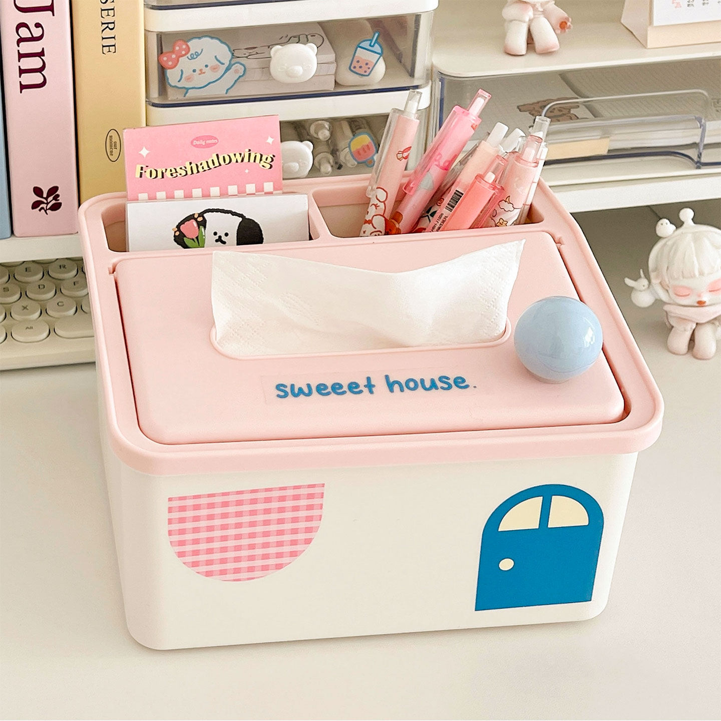 小房子纸巾盒桌面家用杂物遥纳盒