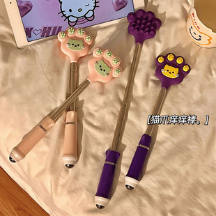 可爱猫咪痒痒挠可伸缩挠痒抓背不求人背部挠痒神器高端长柄痒耙女