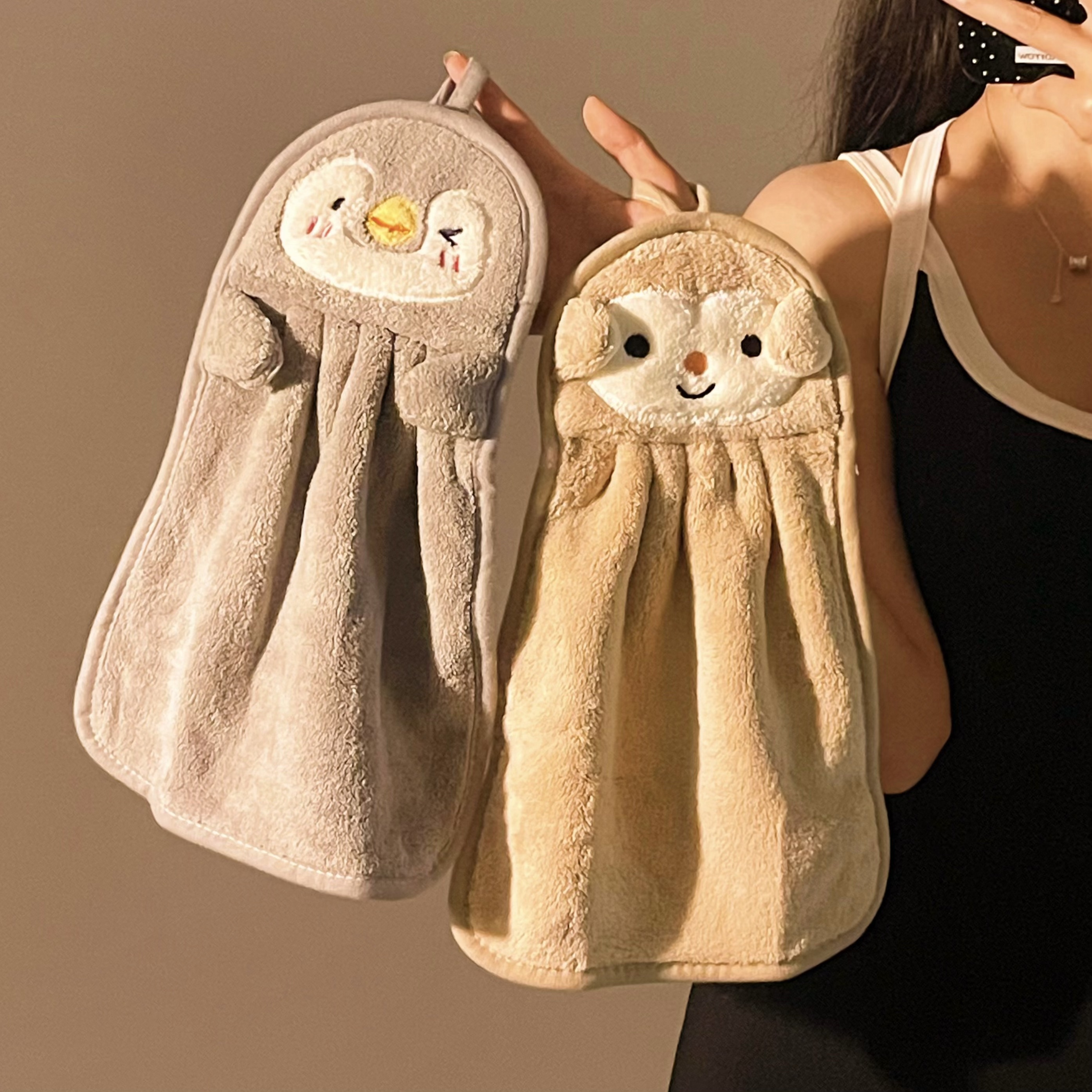 擦手巾毛巾可挂式厨房卫生间浴室专用儿童手巾可爱卡通高颜值手帕