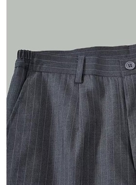 新款银行工作裤女西装裤中行行服灰色白条纹裤子夏上班工作服男