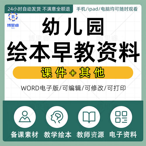 幼儿园早教绘本课件PPT幼稚园老师电子辅导教学资料培训机构
