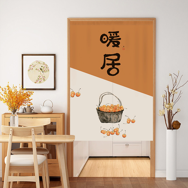 半帘布艺隔断卧室厨房卫生间简约