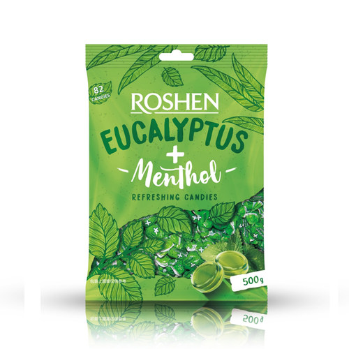乌克兰进口如胜碧冰清怡糖果500g袋装桉叶薄荷味口气清新清凉糖果