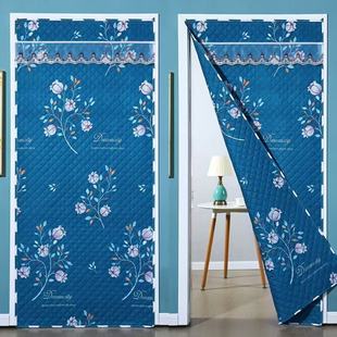 魔术贴款室内加厚棉门帘冬季防风保暖免打孔卧室家用隔断帘布艺帘