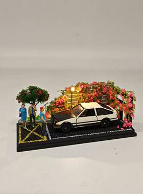 1比64比例拓意TLV场景MINIGT合金车INNO奔驰CLKGTR收纳展示盒带灯