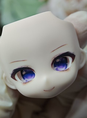 【猫猫兔圆圆】B款代卖开眼带妆无属性成品水贴脸壳 BJD12分 ob11