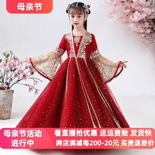 女童旗袍中国风汉服裙子童装儿童小女孩超仙连衣裙礼服春夏款夏装