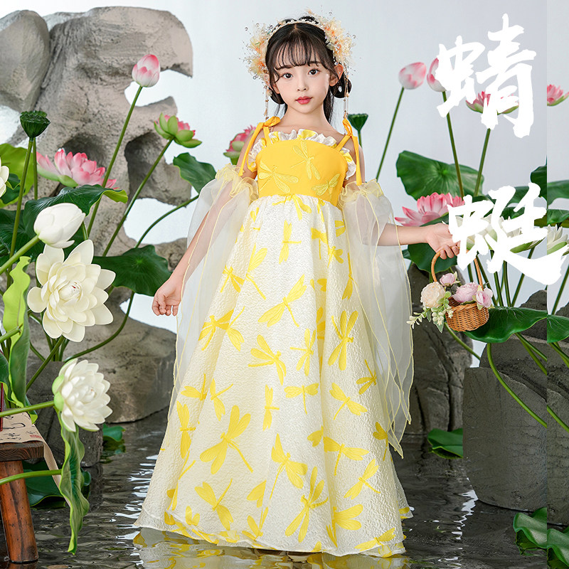 爱贝佳薄款春夏女童超仙汉服新款