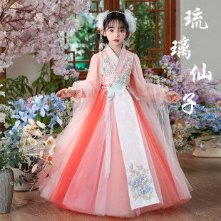 汉服女童中国风儿童2025新款超仙小女孩连衣裙古装宝宝唐装秋冬季
