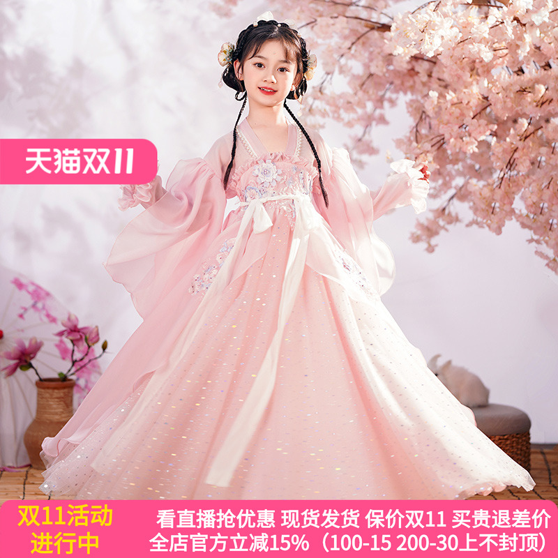 爱贝佳薄款夏季女童汉服