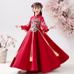 春秋季 超仙连衣裙小女孩2025新款 汉服中国风儿童古风唐装 女童古装