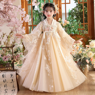 中国风裙子小女孩国潮公主裙 2025新款 女童夏季 汉服连衣裙儿童古装