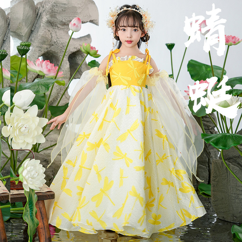 爱贝佳薄款春夏女童超仙汉服新款