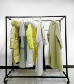 服装 店水管展示架铁艺中岛挂衣架双杆式 落地带轮架婚纱店礼服衣架