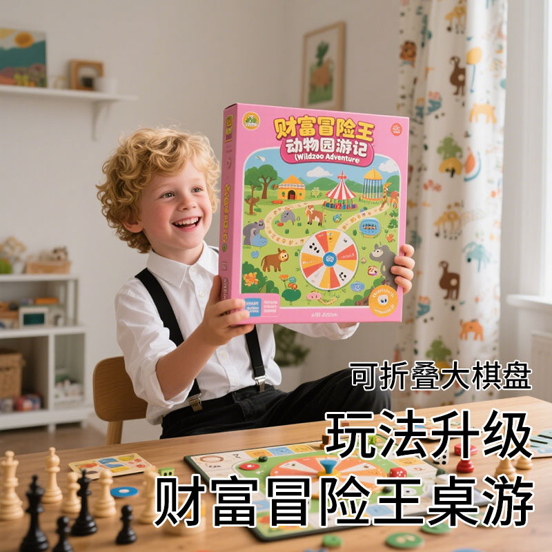 财富冒险王动物园游记富翁大儿童桌游亲子游戏棋环游中国礼物礼品 - 实物图