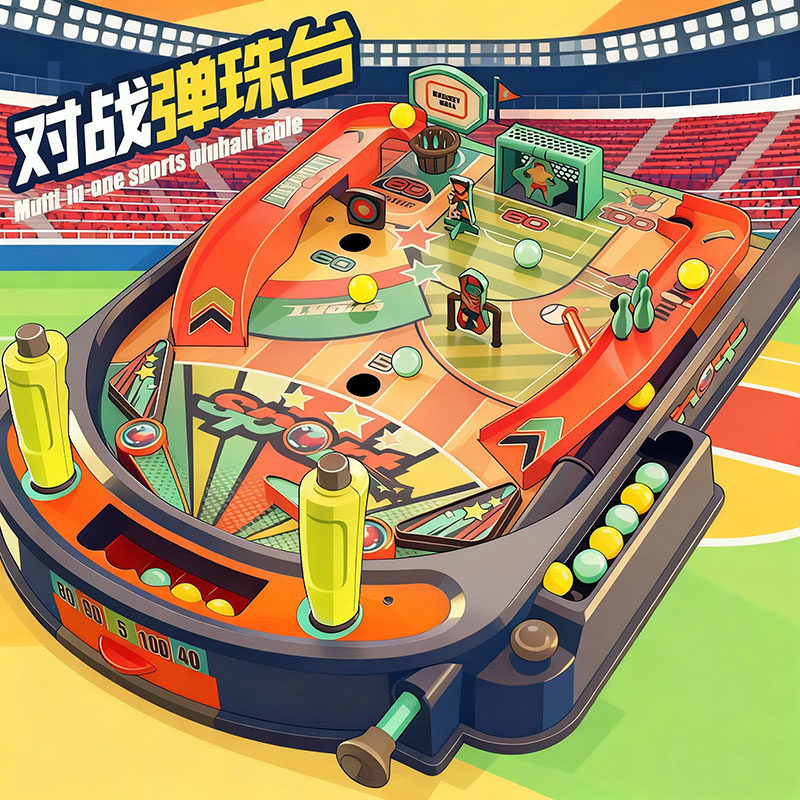 儿童双人对战弹珠游戏机亲子互动射击桌游思维玩具男孩打珠台礼物