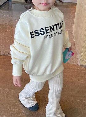 YUSONG◆2024春秋季女童修身宝宝毛线针织喇叭裤儿童长裤子外穿