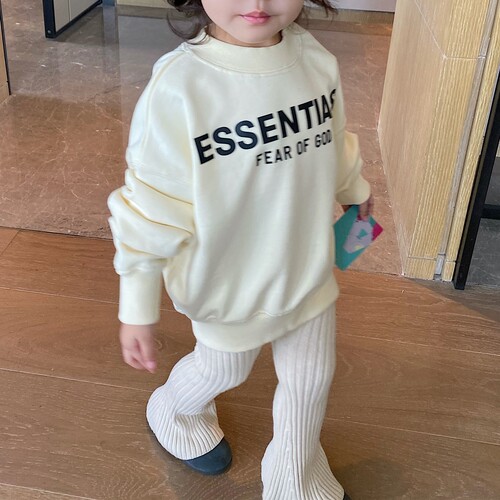 YUSONG◆2024春秋季女童修身宝宝毛线针织喇叭裤儿童长裤子外穿