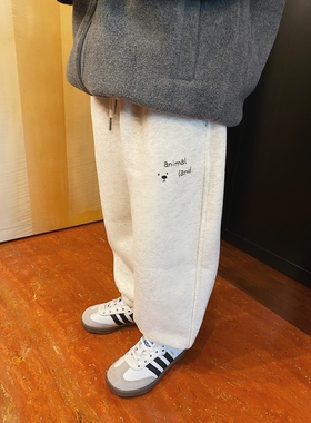 YUSONG◆2025秋冬季新款男童女儿童装休闲系带加绒加厚束脚卫衣裤