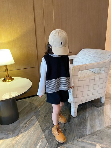 YUSONG◆儿童条纹拼接针织马甲