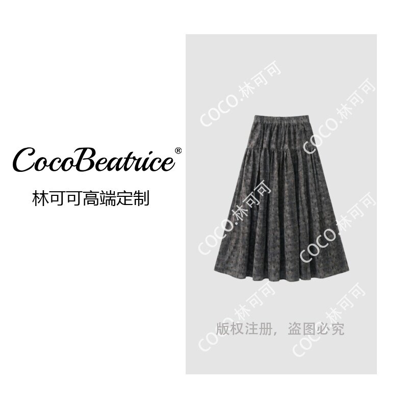 【COCO林可可】碎花高腰薄款半身裙