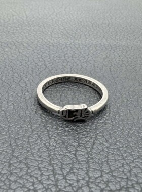 泰银复古梵文条戒戒指男士女生款情侣对戒轻奢高级感男款卡莱茵