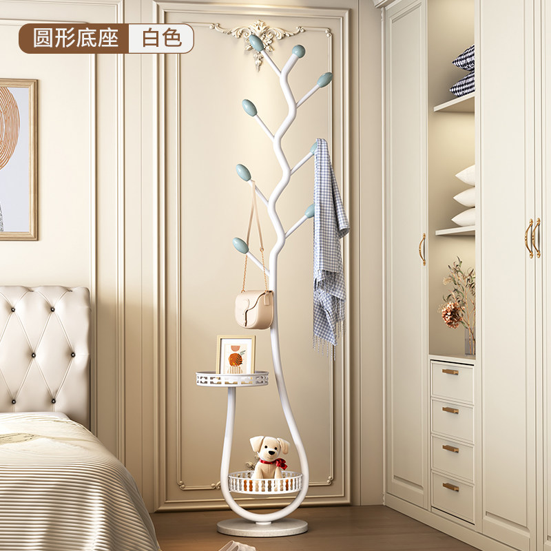Chic Cream Floor Rack: Light Luxury Bedroom Clothes & Bag Hanger - Product image 2