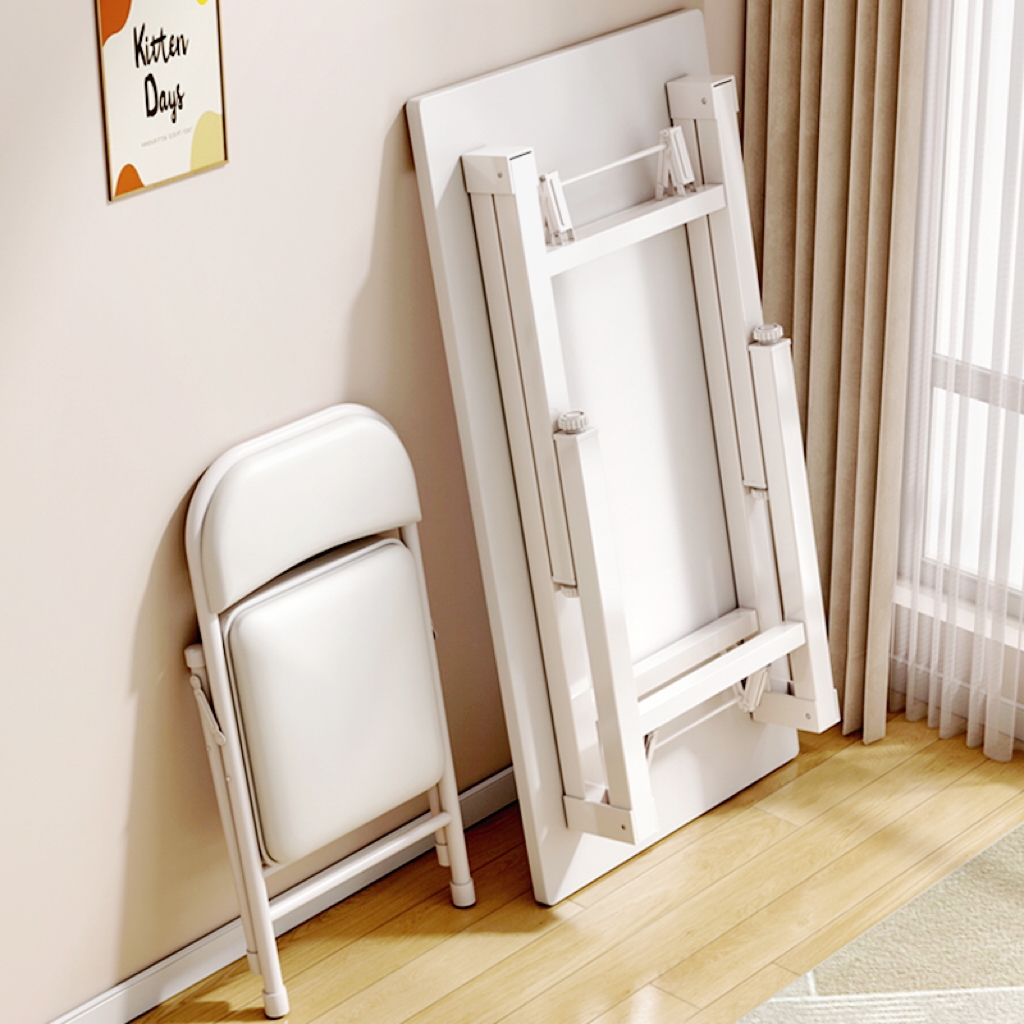 可折叠桌子简易出租屋书桌学习写字桌长方形家用办公电脑桌椅套装