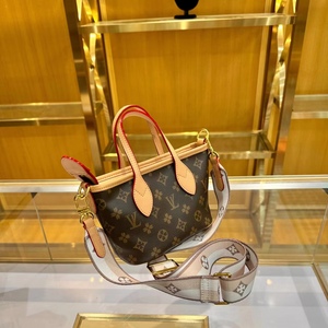 香港正品老花中古mini菜篮子小号手提包宽肩带百搭真皮斜挎包