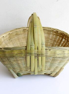 纯手工编制竹制品 手提竹篮竹编 环保购物篮收纳筐篮水果篮工艺