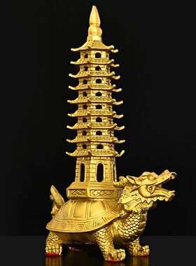 铜龙龟塔摆件 铜龙龟 文昌塔家居饰品工艺礼品摆件大小号
