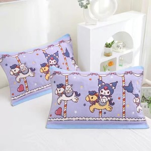 新款玉桂狗八层纯棉纱布枕巾四季情侣欧式美乐蒂枕巾高颜值单条装