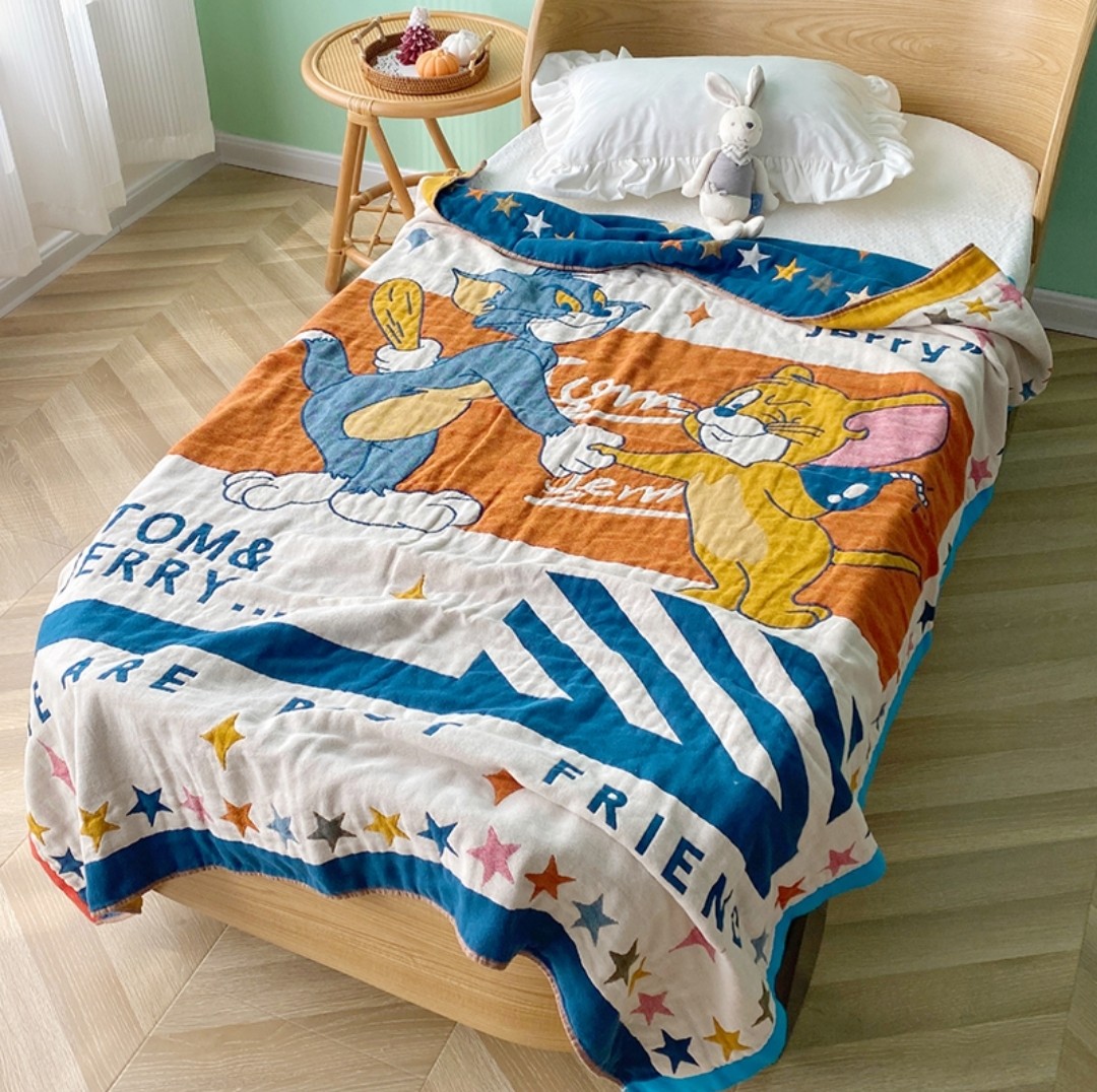 寶寶蓋毯純棉紗布毛巾被幼兒園