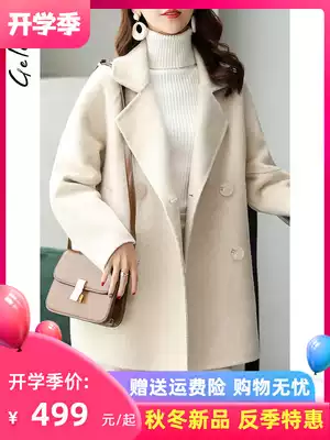 Double-sided wool coat women 2021 New Korean version of woolen coat long version of Zero cashmere coat women autumn and winter