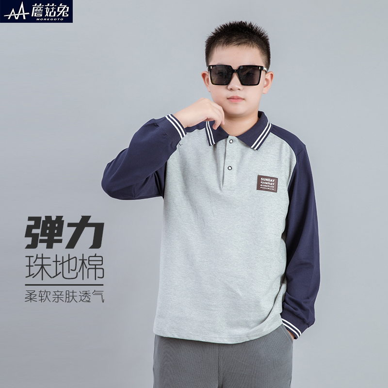 蘑菇兔胖男童长袖polo衫春秋款