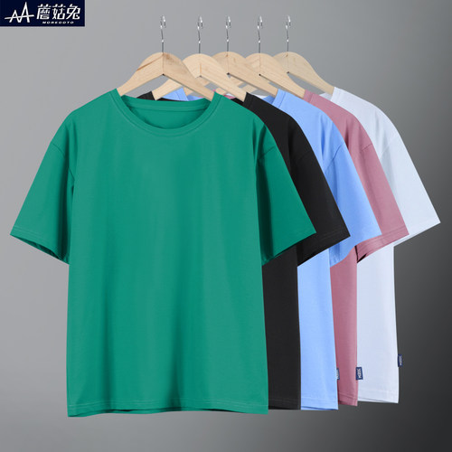 蘑菇兔胖男童短袖白T恤夏季纯棉