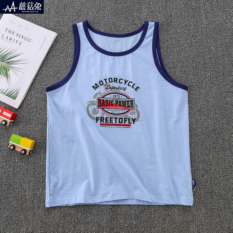 胖男童背心夏季薄款竹节棉宽松加肥加大码中大童男孩无袖夏装砍袖